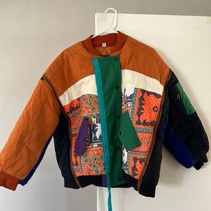 Unisex Patchwork bomber jacket